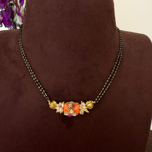 Black beads with Kundan pagadam 450 free shipping