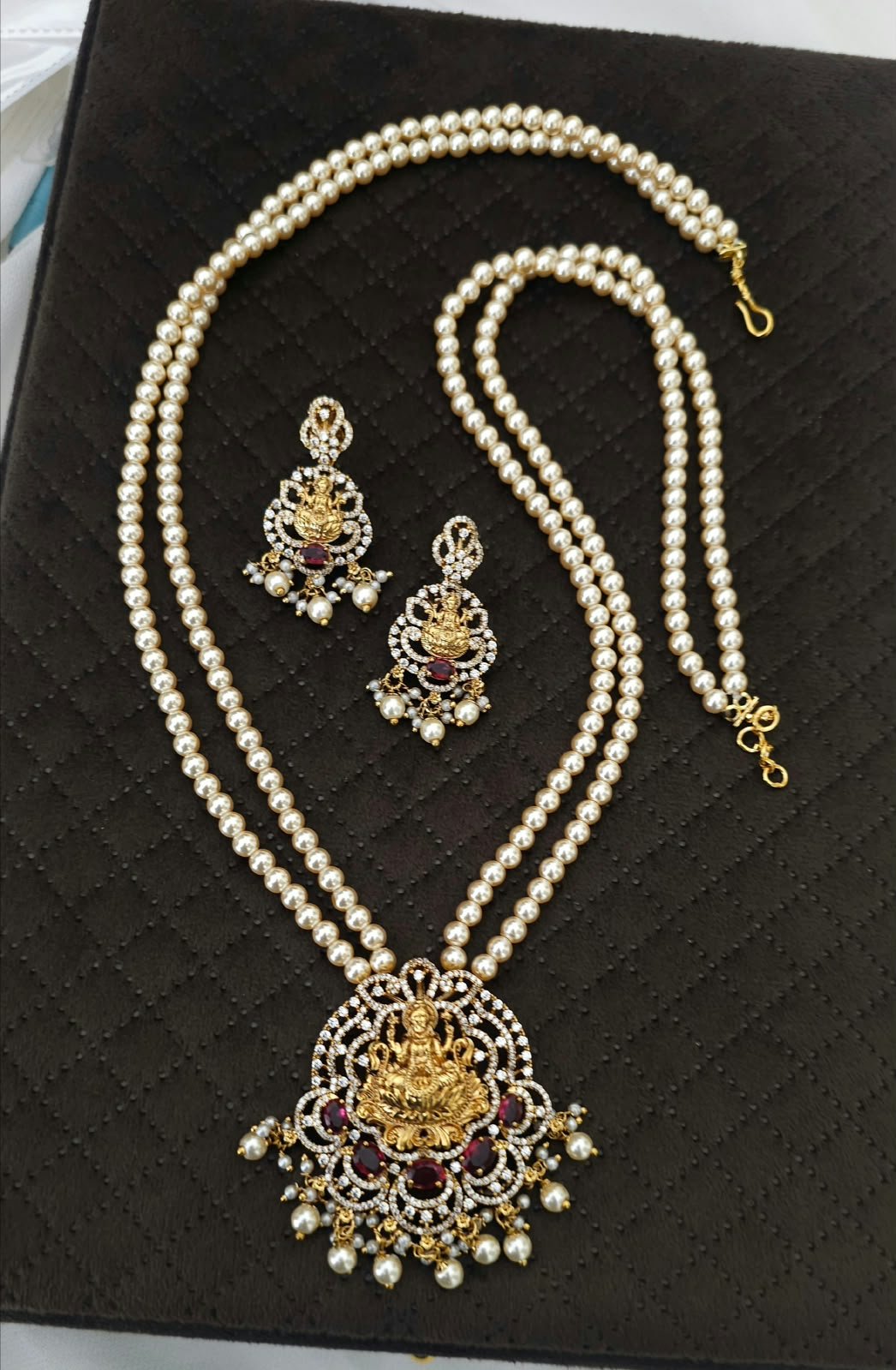2026/10/IMG-20261001-WA1157.jpg Handmade p in nk stone Laxmi nakshi Mala 1950 free shipping - Image 1