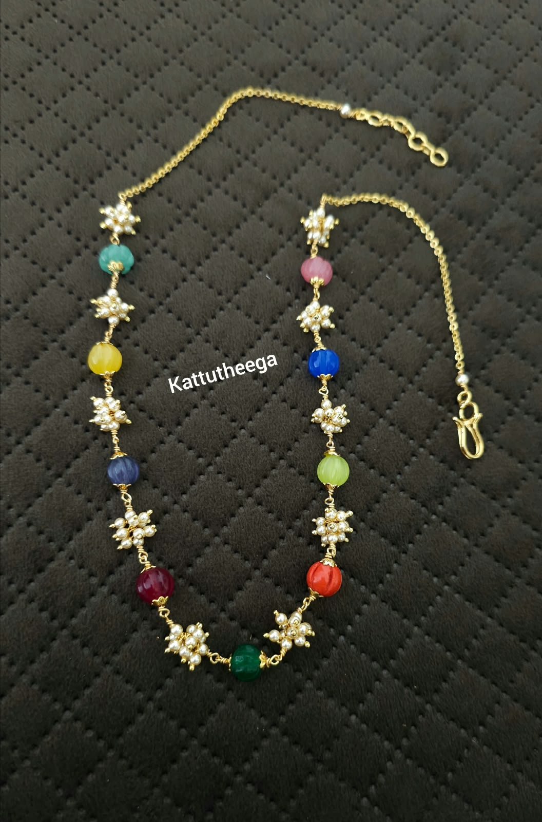 2026/10/IMG-20261002-WA0022.jpg Kattutheega handmade Mala real navaratna and Swarovski beads 1150 free shipping - Image 1