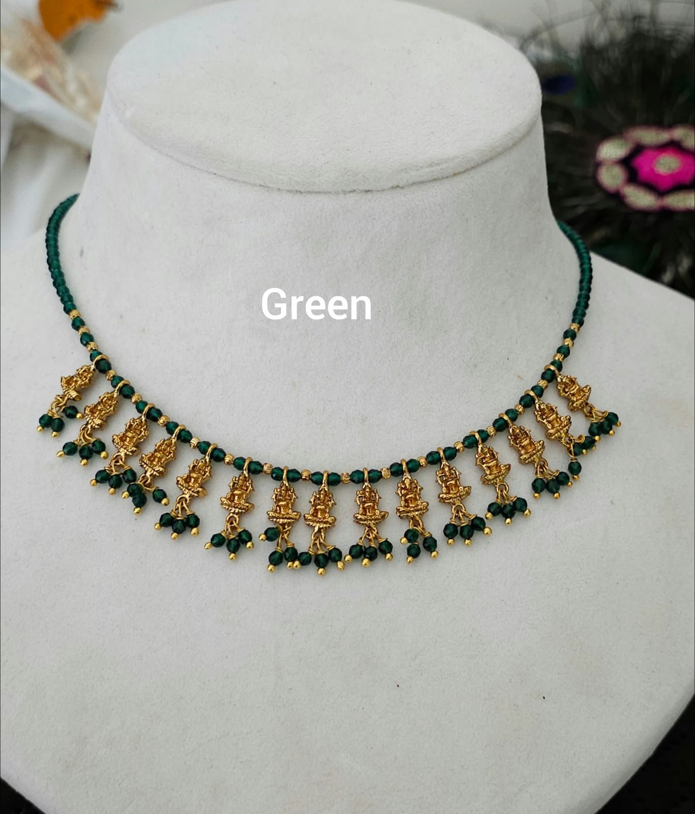 2026/10/IMG-20261004-WA0008.jpg Green crystal Kasu Mala 599 free shipping - Image 1