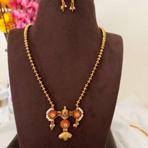 Copperish chain with coral 699 free shipping