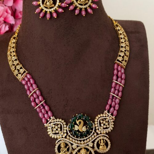 Designer pink beads neck set 2499 free shipping